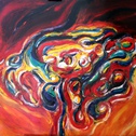 MICHEL SCHUMACHER / Buisson ardent dans les turpitudes terrestres / Oil on canvas / 150 x 120 cm.