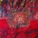 MICHEL SCHUMACHER / Le cacochyme pathétique pleure sa danseuse à la libido flamboyante / Oil on canvas / 89 x 116 cm.