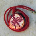 075 - Hand painted stone as Pendant Necklace - Price : 35 Euros