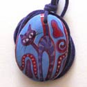 086- Hand painted stone as Pendant Necklace - Price : 35 Euros