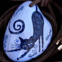 Cat - Hand painted stone as Pendant Necklace - Dim: 4,7 x 3,7 x 1,4 cm. Price : 45 Euros